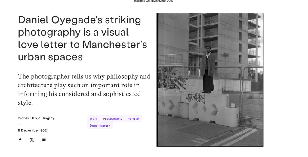Screenshot of It’s Nice That article about Daniel Oyegade